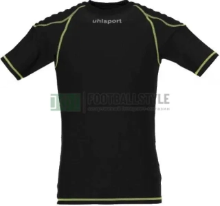 Футболка для вратаря Uhlsport PROTECTION UNDERWEAR SHORTSLEEVE черно-желтая 1005563 01 1005563-01