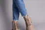 Ботинки женские кожаные бежевые на шнурках зимние Фото 4