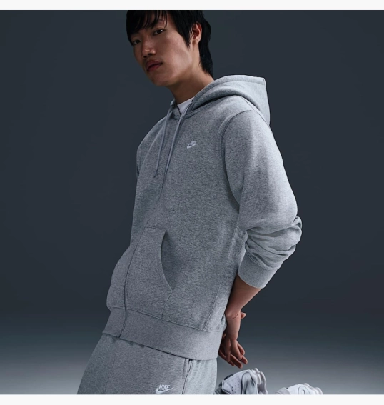 Толстовка чоловіча Nike Club Fleece Grey FN3861-063 фото 5 — інтернет-магазин Tapok