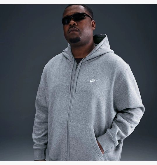 Толстовка чоловіча Nike Club Fleece Grey FN3861-063 фото 8 — інтернет-магазин Tapok