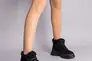 Черевики жіночі замшеві чорні на шнурках на товстій підошві зимові Фото 3