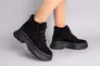 Ботинки женские замшевые черные на шнурках на толстой подошве зимние Фото 11