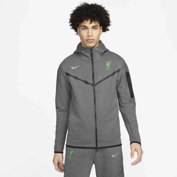 Мужская ветровка Nike Liverpool FC Tech Fleece Windrunner Grey DV4825-071 фото 1 — интернет-магазин Tapok