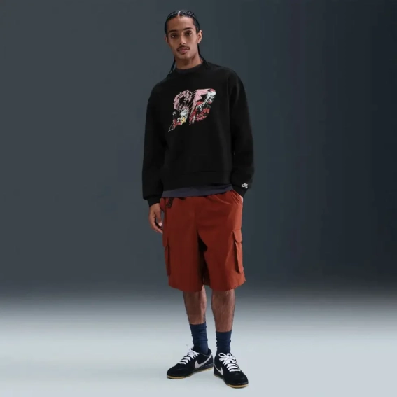 Світшот чоловічий Nike Flc Po Crew Black HQ9010-010 фото 4 — інтернет-магазин Tapok