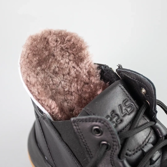 Ботинки мужские кожаные на меху 593012 Черные фото 6 — интернет-магазин Tapok