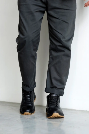 Ботинки мужские кожаные на меху 593012 Черные фото 11 — интернет-магазин Tapok