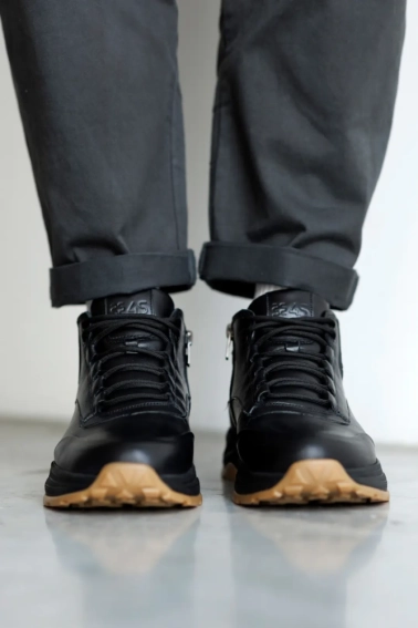 Ботинки мужские кожаные на меху 593012 Черные фото 12 — интернет-магазин Tapok