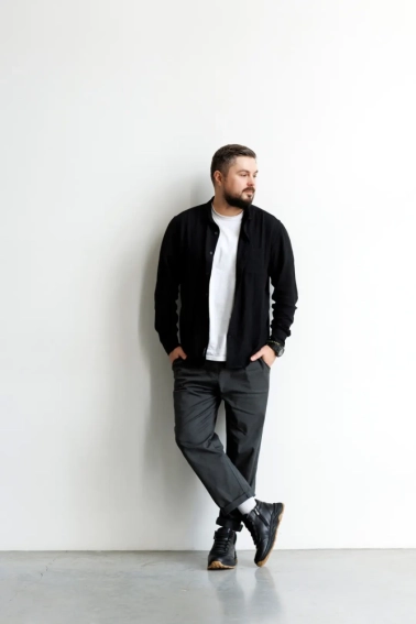 Ботинки мужские кожаные на меху 593012 Черные фото 14 — интернет-магазин Tapok