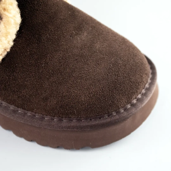 Угги жіночі замшеві низькі на хутрі 593401 Коричневі фото 4 — інтернет-магазин Tapok