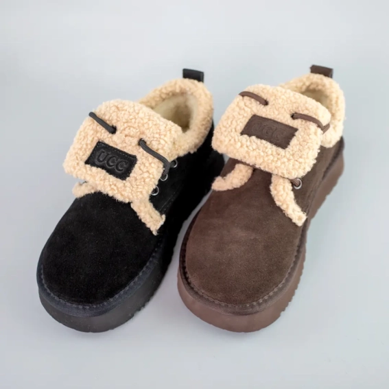 Угги жіночі замшеві низькі на хутрі 593401 Коричневі фото 7 — інтернет-магазин Tapok