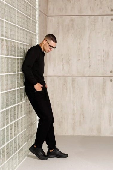 Кросівки чоловічі шкіряні термо 593421 Чорні фото 15 — інтернет-магазин Tapok