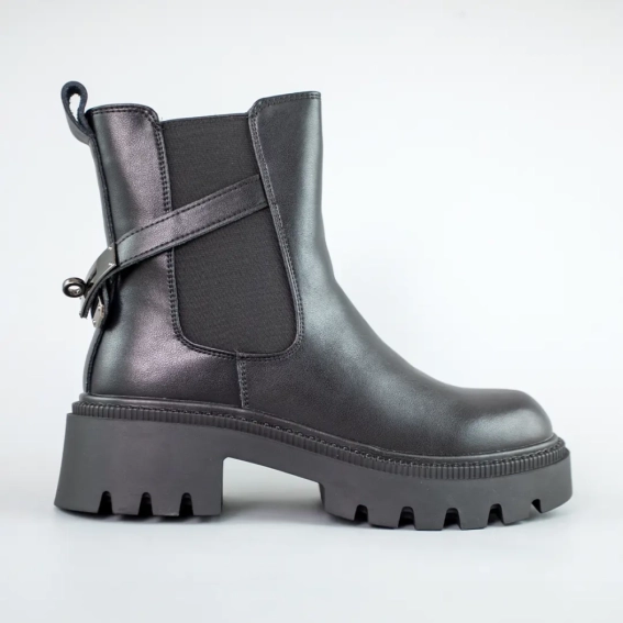 Челсі шкіряні хутро 593413 Чорні фото 1 — інтернет-магазин Tapok