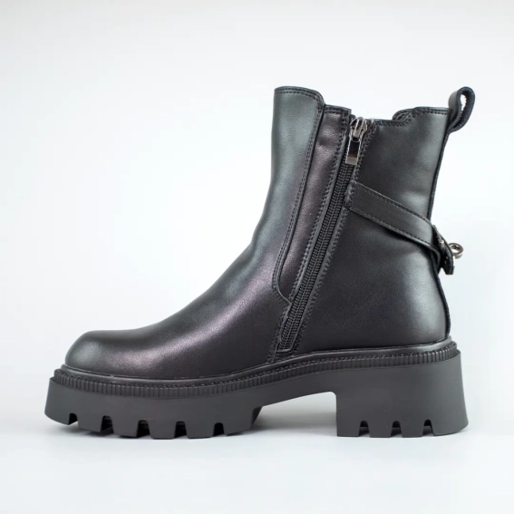 Челсі шкіряні хутро 593413 Чорні фото 3 — інтернет-магазин Tapok