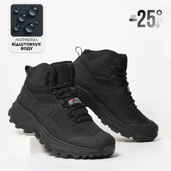 Кросівки чоловічі на байці вологостійкі 593419 Чорні фото 10 — інтернет-магазин Tapok