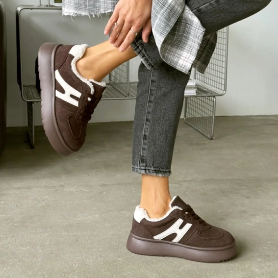 Кеды женские замшевые мех 593444 фото 11 — интернет-магазин Tapok