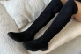 Ботфорти жіночі замшеві чорні на низькому ходу зимові Фото 20
