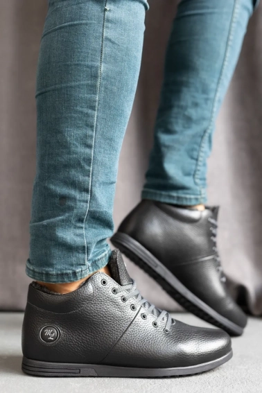 Мужские ботинки кожаные зимние черные Milord Olimp Низкие фото 8 — интернет-магазин Tapok