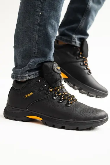 Мужские ботинки кожаные зимние черные Anser 130 фото 12 — интернет-магазин Tapok