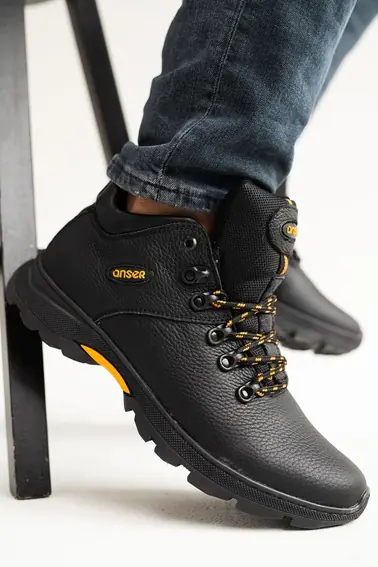 Мужские ботинки кожаные зимние черные Anser 130 фото 13 — интернет-магазин Tapok