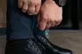 Мужские туфли кожаные весна/осень черные Yuves М5 (Trade Mark) Фото 1