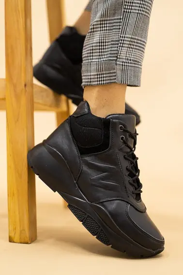Женские ботинки кожаные весна/осень черные Gepard 974  высокие фото 2 — интернет-магазин Tapok