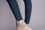 Ботинки женские замша и кожа бежевые на шнурках зимние Фото 2