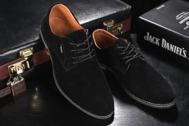 Чоловічі туфлі замшеві весна / осінь чорні Yuves М5 (Trade Mark) фото 2 — інтернет-магазин Tapok
