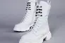 Ботинки женские кожаные белые на шнурках и с замком на байке Фото 13