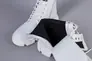 Ботинки женские кожаные белые на шнурках и с замком на байке Фото 16