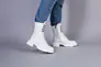 Ботинки женские кожаные белые на шнурках и с замком на байке Фото 17