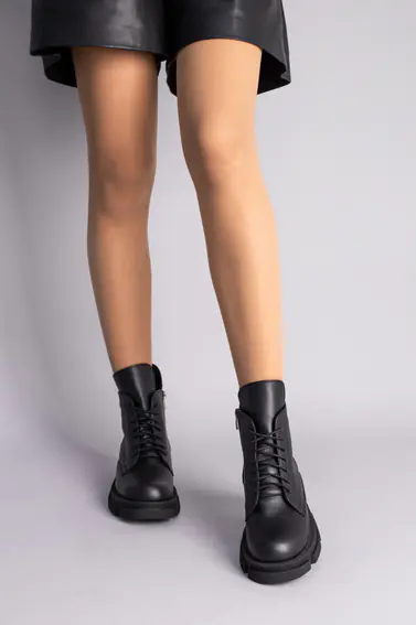 Черевики жіночі шкіряні чорні демісезонні фото 4 — інтернет-магазин Tapok