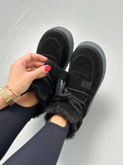 Угги женские замшевые черного цвета фото 4 — интернет-магазин Tapok