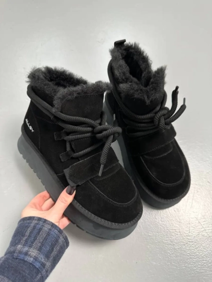 Угги женские замшевые черного цвета фото 10 — интернет-магазин Tapok