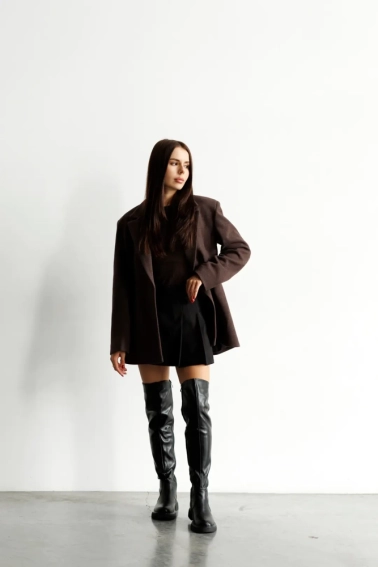 Сапоги - ботфорты женские утепленные байка мех 593409 Черные фото 10 — интернет-магазин Tapok