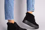 Ботинки женские замшевые черные на шнурках зимние Фото 3