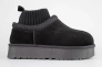 Угги жіночі замш хутро 593410 Чорні Фото 1