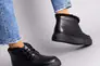 Ботинки женские кожаные черные на шнурках зимние Фото 5