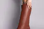 Чоботи жіночі шкіряні коричневі каблук 5 см зимові Фото 2