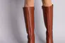 Сапоги женские кожаные коричневые каблук 5 см зимние Фото 4