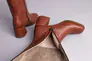 Сапоги женские кожаные коричневые каблук 5 см зимние Фото 8