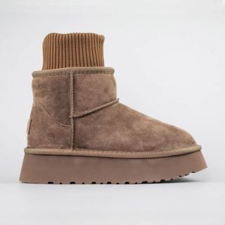 Угги женские мех 593605 Коричневые