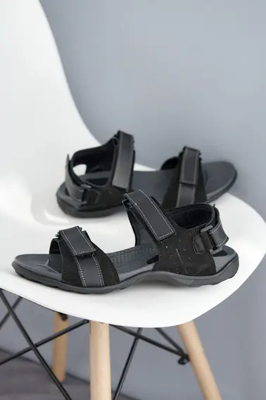Мужские сандали нубуковые летние черные Monster Biom Е-черн фото 5 — интернет-магазин Tapok