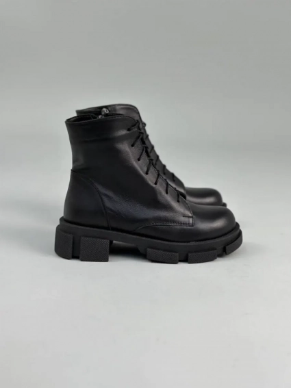 Ботинки женские кожаные черные на шнурках и с замком фото 17 — интернет-магазин Tapok