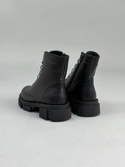 Черевики жіночі шкіряні чорні на шнурках і з замком фото 19 — інтернет-магазин Tapok