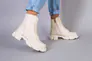 Ботинки женские кожаные молочного цвета на шнурках и с замком Фото 16