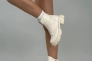 Ботинки женские кожаные молочного цвета на шнурках и с замком Фото 20
