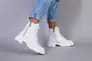 Ботинки женские кожаные белые на шнурках и с замком демисезонные Фото 2