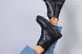 Ботинки женские кожаные черные на шнурках и с замком на байке Фото 9