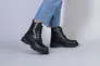 Ботинки женские кожаные черные на шнурках и с замком на байке Фото 15