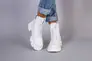 Ботинки женские кожаные белого цвета на шнурках и с замком Фото 2